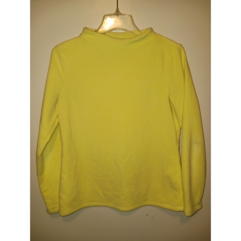 Talbots Yellow Fleece Pull Over Womens Sweatshirt Top Size SP